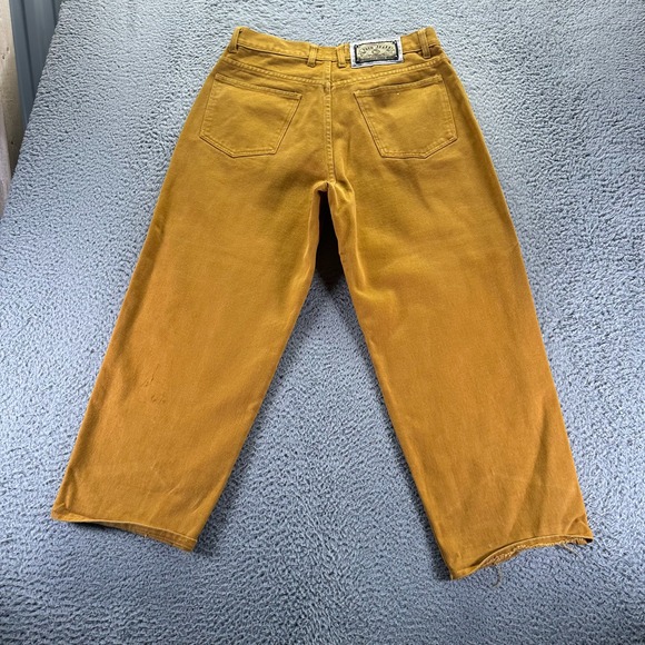 Vintage Paco Jeans Mens 34x27 Brown Cotton Denim Wide-Leg Baggy Workwear Utility - Picture 4 of 9